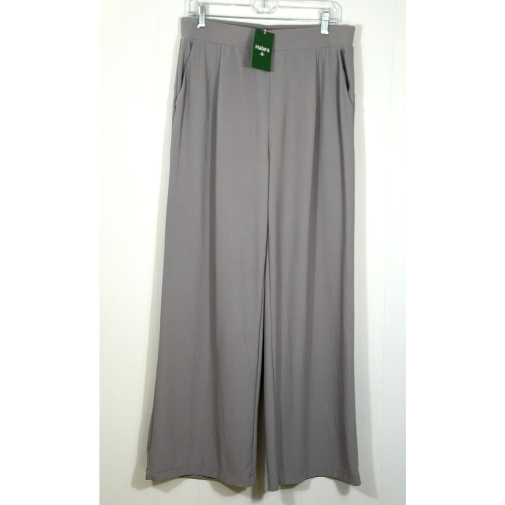 Halara Work Pants Flex High Waisted Body Sculpt Wide Leg Waffle Large Grey New